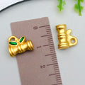 Matte Gold-Tone Bamboo Metal Charms with 6 Listed Options view 8
