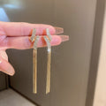 Assorted Metal Leaf and Chain Tassel Earrings in 35 Designs view 4