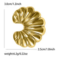 Fluted Fan Shell Brooch In Gold And Silver Tone Finishes view 6