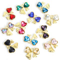 Crystal Bow Charms in Gold and Silver Tones, 12 Color Designs view 3