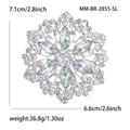 Large Crystal Flower Brooch in Gold or Silver Tone view 7