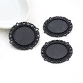 Ornate Round Pendant Bezel Trays in Four Metal Finishes view 4