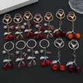 Twelve Resin Cherry Strawberry and Peach Metal Keychain Designs view 1