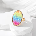 Gradient Glitter Cuff Bracelet and Adjustable Ring Options view 3