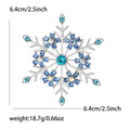 Blue Rhinestone Snowflake Brooch Silver Tone Crystal Pin view 5