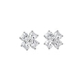 Crystal Flower Earrings In Stud And Clip On Styles view 5
