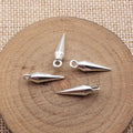 Antique Silver Pointed Spike Pendant Jewelry Making Component view 2