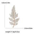 Double Leaf Crystal Brooch Pin in Gold or Silver Tone view 6