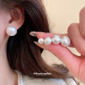 Round Faux Pearl Stud Earring Sets White Or Pink Multi Size view 2