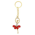 Ballerina Dancer Keychain Rhinestone Gold Ring Nine Colors view 8