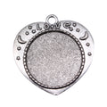 Heart Shape Round Pendant Settings for Jewelry Making view 1