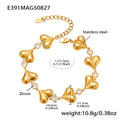 Crystal Leaf and Heart Bracelets in Gold and Silver Tone view 8