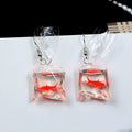 Red and Black Fish Clear Water Bag Novelty Hook Earrings view 6