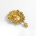 Blue Gold Tone Flower Crystal Two Designs Metal Brooch Pin view 3