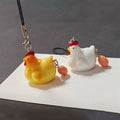 Hen and Egg Figure Phone Strap Charms in Two Colors view 3