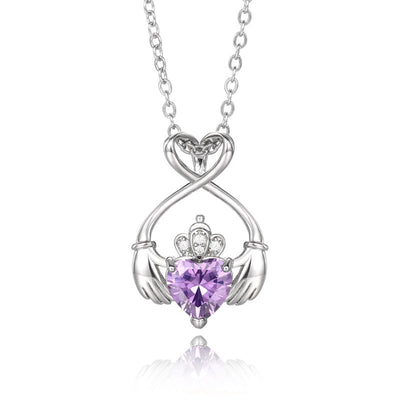 Claddagh heart necklace in front product view
