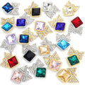 Star Frame Square Crystal Metal Charms, 20 Colorways view 3