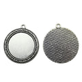 Patterned Round Cabochon Pendant Settings in Two Finishes view 2
