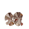Sculptural Folded Metal Stud Earrings In Gold And Silver view 5