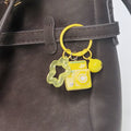 Colorful Camera, Bell and Clear Star Split-Ring Keychains in Five Colors view 2