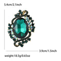 Large Oval Crystal Scroll Brooch in Six Jewel Tone Colors view 4