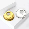 Organic Open Circle Brooch with Rippling Polished Surface view 3
