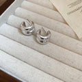 Sculptural Stud Earrings in Gold and Silver Tone Styles view 9