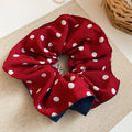 Polka Dot Denim Double Layer Oversized Hair Scrunchies view 7