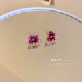 Layered Sequin Flower Stud Earrings in Four Colors view 4