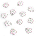 Pastel Rhinestone Flower Charms in Gold and Silver Tones view 11