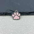 Enamel Paw Print Charm Pendant Silver Tone Five Colors view 6
