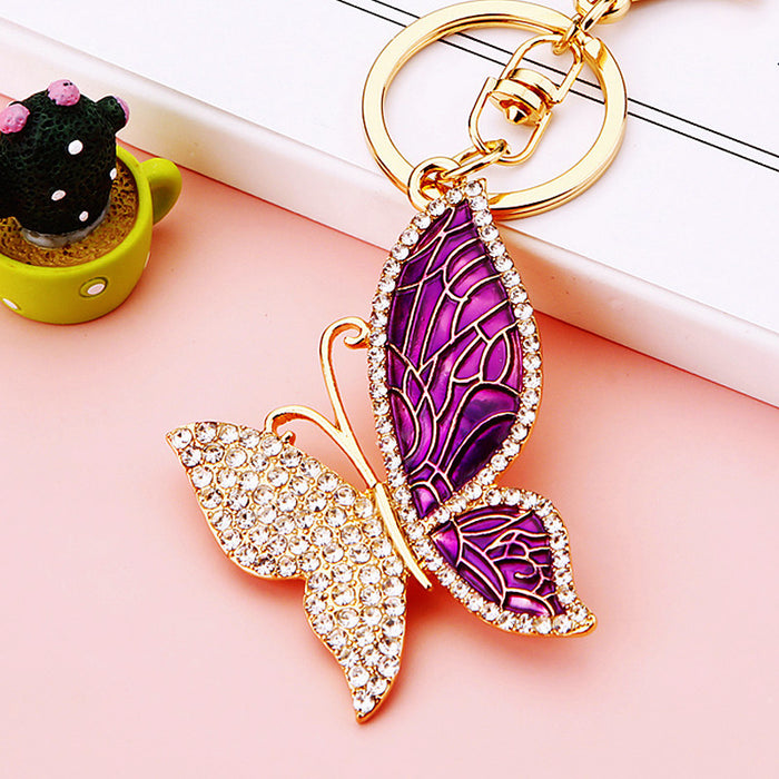 Mixed Patterned Tassel and Multicolor Jeweled Butterfly Keychains in Sixteen Styles
