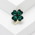Crystal Four Leaf Clover Rhinestone Brooch Six Color Pin view 10