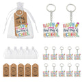 Happy First Day of School Wooden Keychain With White Bag And Tag Option view 1