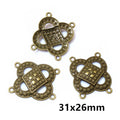 Antique Bronze Ornate Multi-Loop Cabochon Connectors view 10
