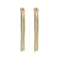 Long Multi Chain Tassel Earrings in Gold and Silver Tone view 5