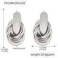Interlocked Loop Knot Stud Earrings Gold Steel Tone view 7