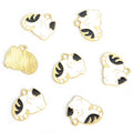 Curled Sleeping Cat Enamel Metal Jewelry Charms, 5 Colors view 3