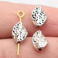 10x6.8x2.9mm 0.46g Antique Silver Zinc Alloy Twisted Hammered Marquise Loose Metal Beads for Jewelry