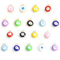 Round Evil Eye Enamel Charms in Nine Colors and Two Tones view 3