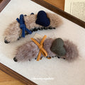 Soft Faux Fur Heart Bow Claw Clip Two Color Styles view 4
