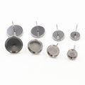 Thick Round Steel Tone Post Earring Trays in Four Sizes view 1