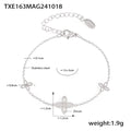 Four Leaf Flower Zircon Necklace Bracelet Snake Chain Set view 7
