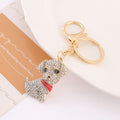 Rhinestone Sitting Puppy Keychain Red Collar 4 Colors view 6