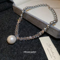 Beaded Necklace with Large Round Pendant in Three Colors view 4