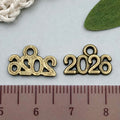 Zinc Alloy 2025 2026 Number Charm Pendant for DIY Earrings Bracelet Jewelry Making — 13mm
