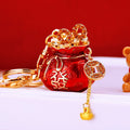 Fortune Pouch Keychains With Enamel Centers and Braided Wrist Straps view 8