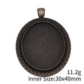 Rope-Edge Oval 30 x 40 mm Pendant Setting in Bronze Tone view 3