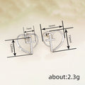 Open Heart Arrow Stud Earrings in Silver-Tone Metal Jewelry view 4