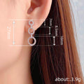 White Gold Triple Linked Circle Drop Earrings Pavé Zircon view 4
